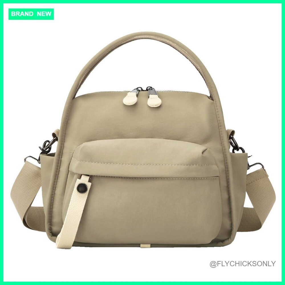 Large Capacity Nylon Crossbody Bag with Front Pocket for Women